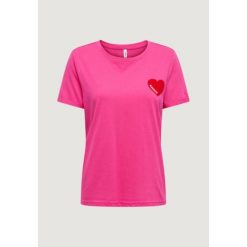 Koszulka crop top Kobieta ONLY Onlvica S/S Fold Up Velvet Top Box Ccjrs. Czerwone bluzki damskie Only, s, bez wzorów, z bawełny, bez kołnierzyka. Za 131.00 zł.