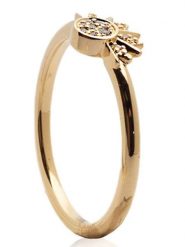 Pandora Pozłacany pierścionek z cyrkoniami rozmiar: 58. Żółte pierścionki damskie Pandora, z cyrkonią, pozłacane. Za 252.99 zł.