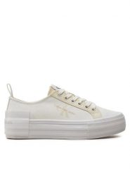 Calvin Klein Jeans Tenisówki Bold Vulc Flatf Low Lace Mix Mtl YW0YW01465 Écru. Trampki i tenisówki damskie Calvin Klein Jeans, bez wzorów, z jeansu. Za 209.99 zł.