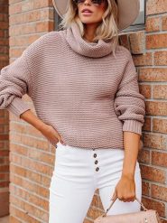 Milan Kiss Golf w kolorze jasnoróżowym rozmiar: S. Różowe golfy damskie Milan Kiss, s, bez wzorów, bez ramiączek. Za 165.99 zł.