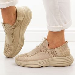 Beżowe sportowe buty damskie Filippo Dtn7866/26. Brązowe buty sportowe na co dzień damskie Filippo, bez wzorów, z dresówki, trekkingowe. Za 119.00 zł.