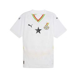 Męska koszulka domowa Ghana 2025 PUMA White Pelé Yellow. Białe t-shirty sportowe męskie Puma, l, bez ramiączek, do piłki nożnej. W wyprzedaży za 365.00 zł.