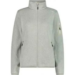 Kurtka polarowa Knit-Tech damska 100% poliester – 11FV Pistaccio-Bianco. Zielone kurtki damskie CMP, bez wzorów, z polaru, bez kaptura. Za 245.50 zł.