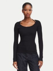 Guess Sweter W6YR22 Z0966 Czarny Slim Fit. Czarne swetry klasyczne damskie Guess, xxl, z wiskozy, bez kołnierzyka. Za 394.99 zł.