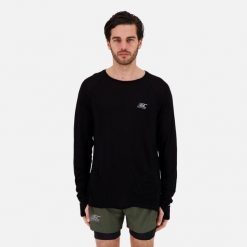 Koszulka termiczna męska do biegania THERMO LONG. Czarne t-shirty sportowe męskie BODYCROSS, na zimę, m, z materiału, bez ramiączek, do biegania. Za 391.99 zł.