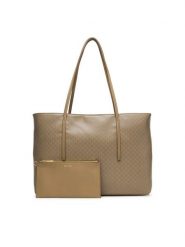 Calvin Klein Torebka Emblem Aop Tote W/ Pouch LV04F3266G Beżowy. Brązowe torebki klasyczne damskie CALVIN KLEIN, bez wzorów, ze skóry, bez dodatków. Za 649.99 zł.