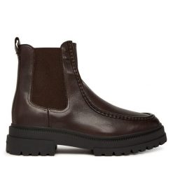 Sztyblety Tommy Hilfiger. Brązowe sztyblety męskie Tommy Hilfiger, bez zapięcia. Za 799.99 zł.