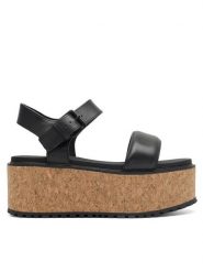 Lasocki Sandały WYL3440-3Z Czarny. Czarne sandały damskie Lasocki, bez wzorów, ze skóry, bez obcasa, na koturnie. Za 269.99 zł.
