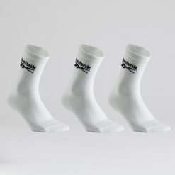Skarpety sportowe tenis Reebok wysokie x3. Skarpetki damskie Reebok, bez wzorów, z bawełny. Za 39.99 zł.