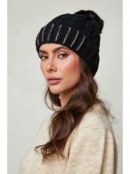 Soft Cashmere Czapka w kolorze czarnym rozmiar: onesize. Czarne czapki zimowe damskie Soft Cashmere, ze skóry. Za 104.14 zł.