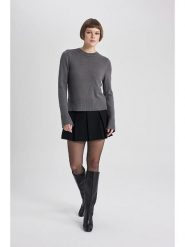 DeFacto Sweter w kolorze antracytowym rozmiar: M. Czarne swetry klasyczne damskie DeFacto, m, bez kołnierzyka. Za 78.99 zł.