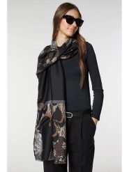 Lucky Bees Szal w kolorze czarno-szarym - 180 x 85 cm rozmiar: onesize. Czarne szaliki i kominy damskie Lucky Bees, bez wzorów, z bawełny. Za 109.00 zł.