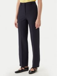 Morgan Spodnie materiałowe 242-POYA.F Granatowy Straight Fit. Niebieskie spodnie materiałowe damskie Morgan, bez wzorów, z materiału. Za 279.99 zł.