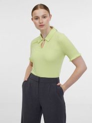 Orsay Koszulka w kolorze jasnozielonym rozmiar: L. Zielone bluzki damskie ORSAY, l, bez wzorów, bez kołnierzyka. Za 34.99 zł.