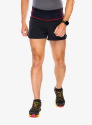Spodenki do biegania męskie La Sportiva Tempo Short. Czarne szorty męskie La Sportiva, z elastanu, bez kołnierzyka. Za 382.80 zł.