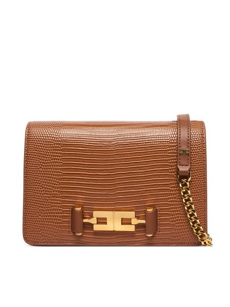 Elisabetta Franchi Torebka BS-09A-66E2-V300 Brązowy jasny. Brązowe listonoszki damskie Elisabetta Franchi, bez wzorów, bez dodatków. Za 1,289.00 zł.