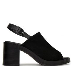 Sandały Tamaris. Czarne sandały damskie Tamaris, bez wzorów, bez obcasa, na słupku. Za 239.99 zł.