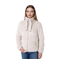 Bluza polarowa damska AULP VISHA ciepła rozpinana ze stójką. Brązowe bluzy bez kaptura damskie Aulp, z polaru. Za 279.99 zł.
