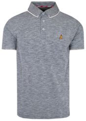 Koszulka Polo - Tkanina Melanżowa - Brave Soul. Szare koszulki polo męskie Brave Soul, m, bez wzorów, z bawełny, bez ramiączek. Za 79.00 zł.