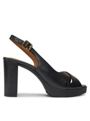 Geox Sandały D Walk Pleasure 85S D45B6C 00043 C9999 Czarny. Czarne sandały damskie Geox, bez wzorów, ze skóry, bez obcasa, na słupku. Za 399.99 zł.