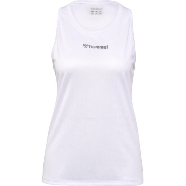 Damski tank top Hummel. Białe topy damskie HUMMEL, bez wzorów, z materiału, bez kołnierzyka. Za 100.00 zł.