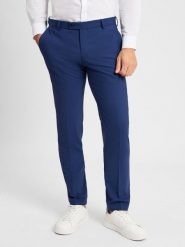 Finshley & Harding Spodnie - Mitch Mężczyźni Modern Fit Sztuczne włókno niebieski, 48. Niebieskie spodnie wizytowe męskie Finshley & Harding, z włókna. Za 449.95 zł.