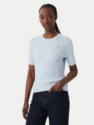 Tommy Hilfiger Bluzka WW0WW41787 Niebieski Regular Fit. Niebieskie bluzki damskie Tommy Hilfiger, m, bez wzorów, z bawełny, bez kołnierzyka, bez ramiączek. Za 489.99 zł.
