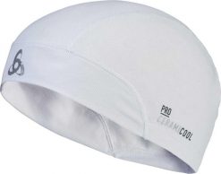 Czapka do biegania dla dorosłych Odlo Ceramicool UVP. Białe czapki męskie Odlo, na lato, bez wzorów, z bawełny, sportowe. Za 129.99 zł.