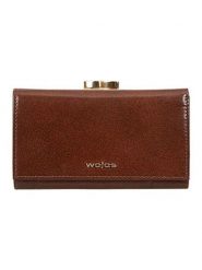 Wojas Skórzany portfel w kolorze jasnobrązowym - 14 x 8 x 3 cm rozmiar: onesize. Brązowe portfele damskie Wojas, bez wzorów, z materiału. Za 127.99 zł.