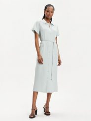 Calvin Klein Sukienka koszulowa K20K206657 Zielony Regular Fit. Zielone sukienki damskie CALVIN KLEIN, bez wzorów, z syntetyku, bez kołnierzyka, bez ramiączek, koszulowe. Za 469.99 zł.