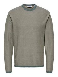 ONLY & SONS Sweter w kolorze szarobrązowym rozmiar: XL. Zielone swetry męskie Only & Sons, xl, bez wzorów, z bawełny, bez kołnierzyka. Za 88.23 zł.
