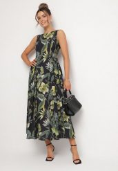 Czarna Bawełniana Sukienka Rozkloszowana we Florystyczny Print Liliova. Czarne sukienki damskie Born2be, na imprezę, s, bez wzorów, z bawełny, klasyczne, bez kołnierzyka, bez ramiączek, maxi, rozkloszowane. W wyprzedaży za 175.99 zł.