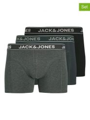 Jack & Jones Bokserki (3 pary) w kolorze czarno-zielono-szarym rozmiar: M. Czarne bokserki męskie Jack & Jones, bez wzorów, z bawełny. Za 87.19 zł.