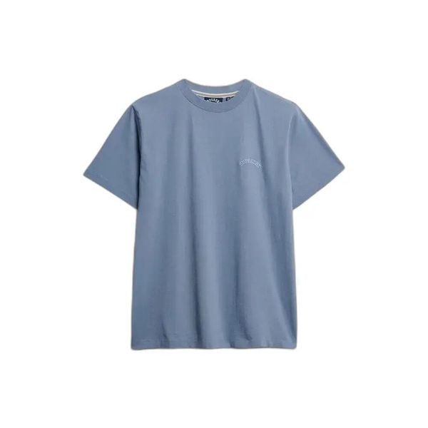 T-shirt luźny damski Superdry Essential Logo. Niebieskie t-shirty damskie Superdry., s, bez wzorów, prążkowane, bez kołnierzyka. Za 133.15 zł.