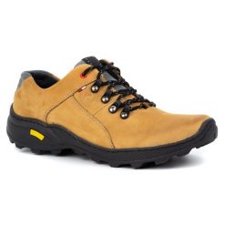 Olivier Męskie buty trekkingowe 296GT żółte. Żółte buty trekkingowe męskie ze skóry, bez zapięcia. Za 319.69 zł.