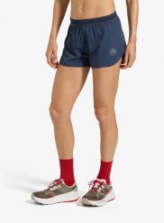 Spodenki do biegania damskie La Sportiva Low Waist Short. Niebieskie szorty damskie La Sportiva, bez wzorów, z tkaniny. Za 258.49 zł.