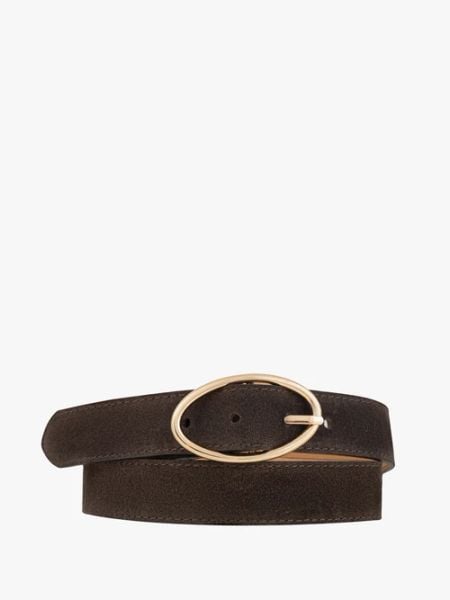 Brązowy pasek ze skóry welurowej. Brązowe paski damskie Ryłko, bez wzorów, z denimu, casualowe. Za 129.99 zł.