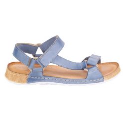 Olivier Sandały damskie barefoot-friendly Kallia skórzane niebieskie. Niebieskie sandały damskie bez wzorów, bez obcasa. Za 367.89 zł.