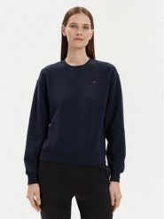 Tommy Hilfiger Bluza Flag WW0WW41246 Granatowy Relaxed Fit. Niebieskie bluzy bez kaptura damskie Tommy Hilfiger, m, z bawełny. Za 239.99 zł.