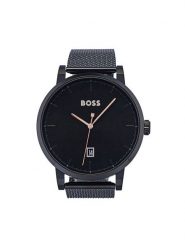 Boss Zegarek Confidence 1513810 Czarny. Czarne, analogowe zegarki męskie Boss. Za 1,549.00 zł.