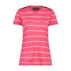 Koszulka w paski z okrągłym dekoltem damska CMP. Czerwone bluzki damskie CMP, bez wzorów, bez kołnierzyka. Za 129.20 zł.