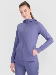 4F Bluza treningowa regular szybkoschnąca damska - niebieska XXL. Niebieskie bluzy sportowe damskie 4f, xs, z dzianiny. W wyprzedaży za 169.99 zł.