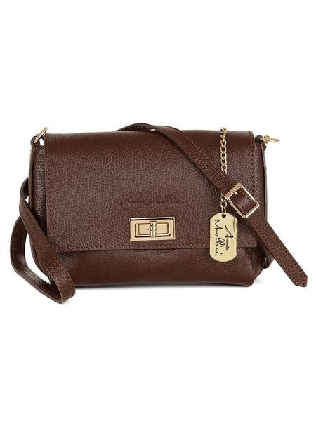 Anna Morellini Skórzana torebka "Matalia" w kolorze ciemnobrązowym - 22 x 17 x 9 cm rozmiar: onesize. Brązowe torebki klasyczne damskie Anna Morellini, bez wzorów, z materiału, bez dodatków. Za 304.56 zł.