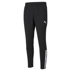 Męskie treningowe spodnie piłkarskie teamLIGA PUMA Black White. Białe spodnie dresowe męskie Puma, bez wzorów, z dresówki. Za 131.51 zł.