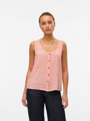 Vero Moda Top w kolorze czerwono-białym rozmiar: XL. Białe topy damskie Vero Moda, s, bez wzorów, z wiskozy, bez kołnierzyka. Za 57.20 zł.