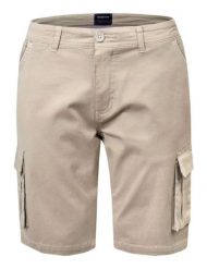 Krótkie Spodenki Męskie, Szorty - PAKO JEANS - Beż - Boczne Kieszenie (Cargo). Szorty męskie Pako Jeans, z bawełny, bez kołnierzyka. Za 209.00 zł.