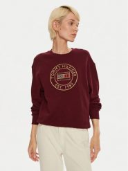 Tommy Hilfiger Bluza Nautical WW0WW42891 Bordowy Regular Fit. Czerwone bluzy bez kaptura damskie Tommy Hilfiger, s, z bawełny. Za 399.99 zł.