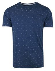 T-Shirt Granatowa z Nadrukiem Postrzępione Brzegi, Koszulka, Krótki Rękaw, U-neck. Niebieskie t-shirty męskie Porthal, na lato, m, bez wzorów, z bawełny, bez kołnierzyka. Za 115.00 zł.