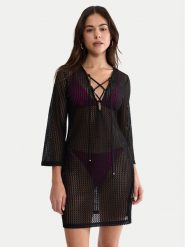Triumph Sukienka plażowa Beach MyWear Crochet 10226450 Czarny Relaxed Fit. Czarne sukienki damskie Triumph, na plażę, bez wzorów, z syntetyku, bez kołnierzyka, bez ramiączek. Za 179.99 zł.
