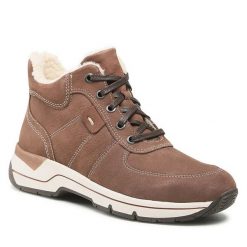 Trzewiki Go Soft. Brązowe botki damskie GO SOFT, bez obcasa, na płaskiej podeszwie, bez zapięcia. Za 269.99 zł.